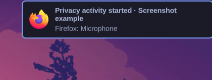 Privacy Devices notification showing a detected application icon